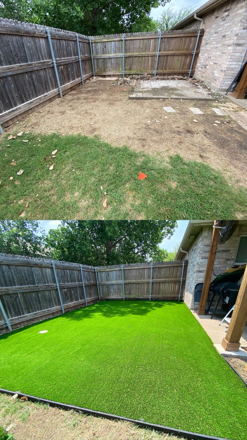 Special artificial turf area for kids and pets. 