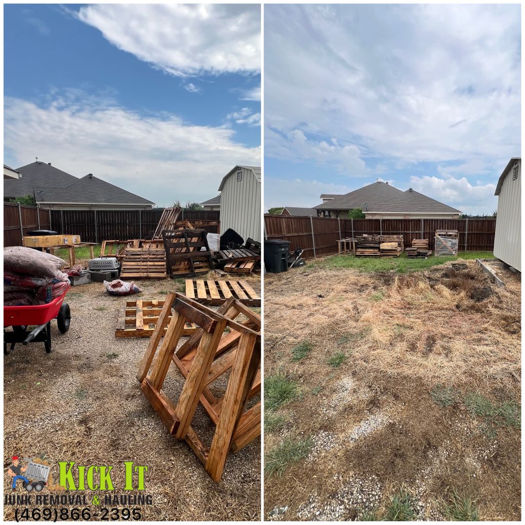 Before and after of a back yard cleanout and we st