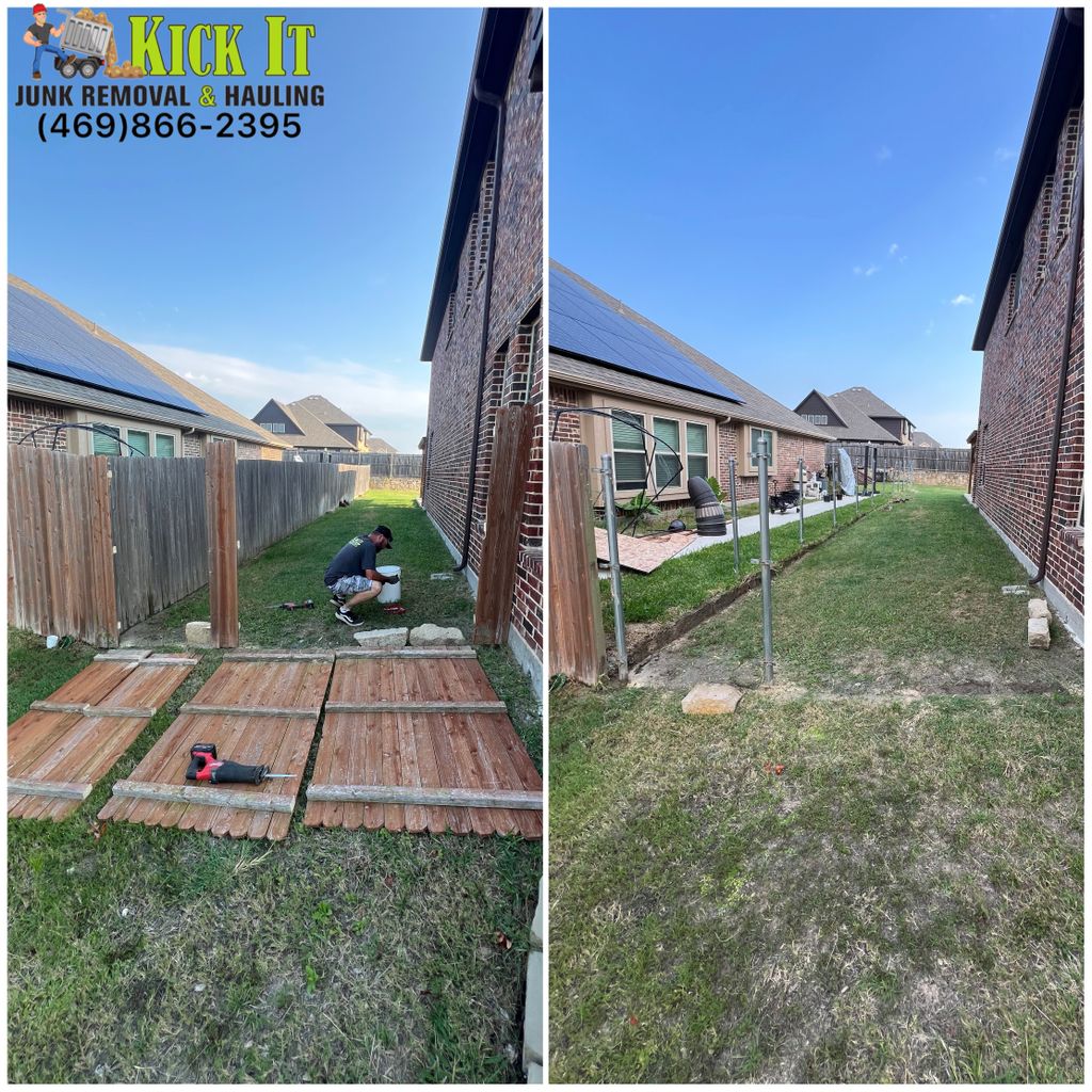 Before and after so the customer can install a new