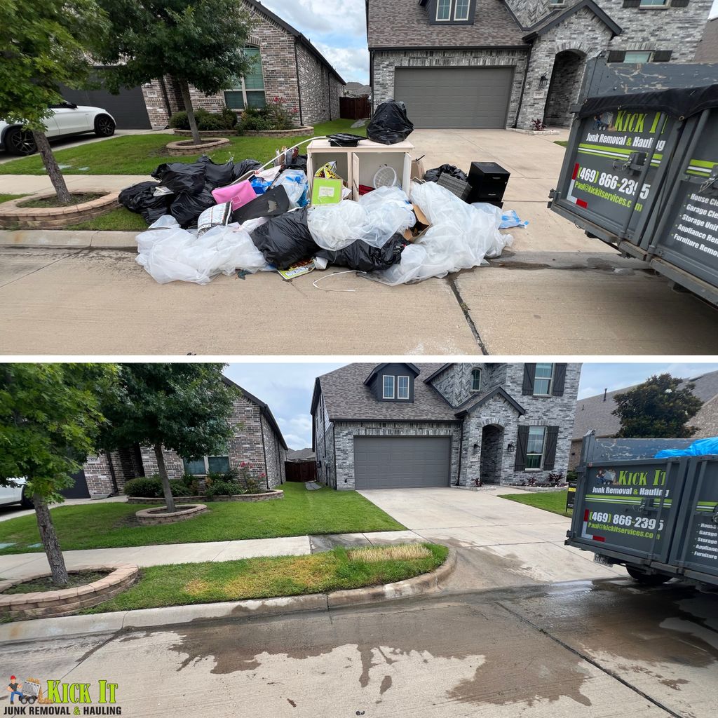 Before and after of what a customer needed haul of