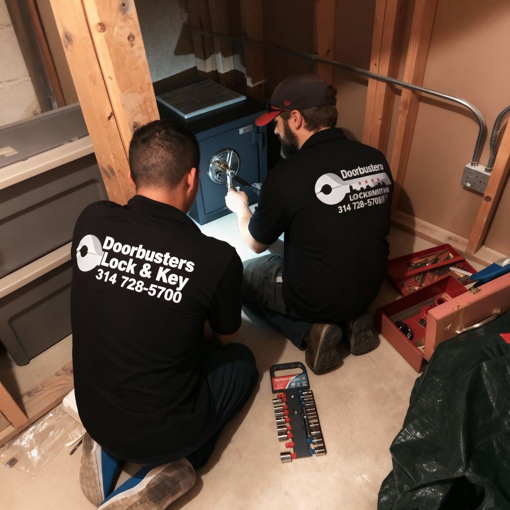 Doorbusters Lock & Key techs unlocking a safe in S