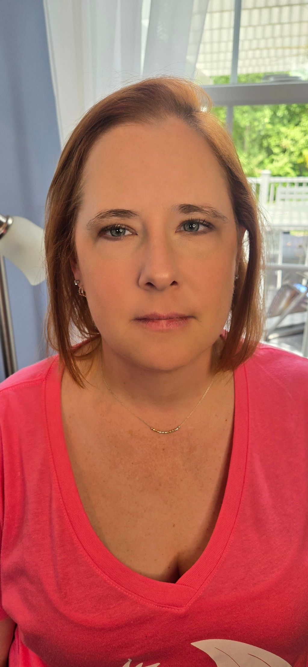 Natural w/color to the eyes