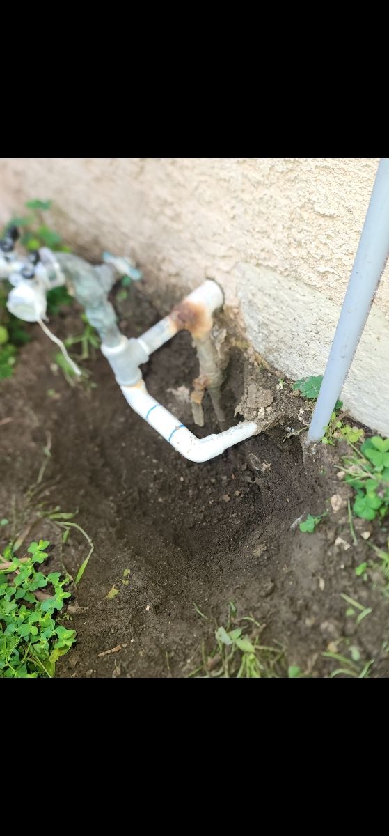 #1 Before: Rusty, outdated water line with exposed