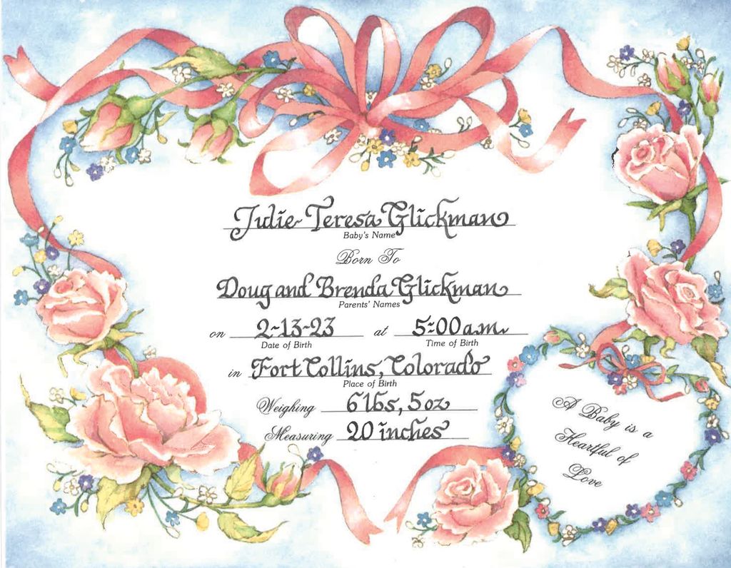 Birth Certificate for new mother