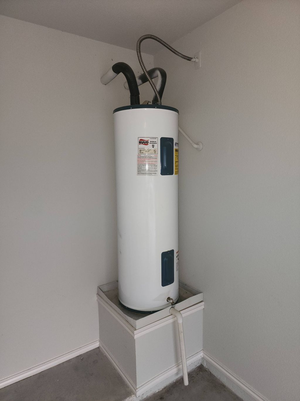 Not code compliant no expansion tank nor vacuum br