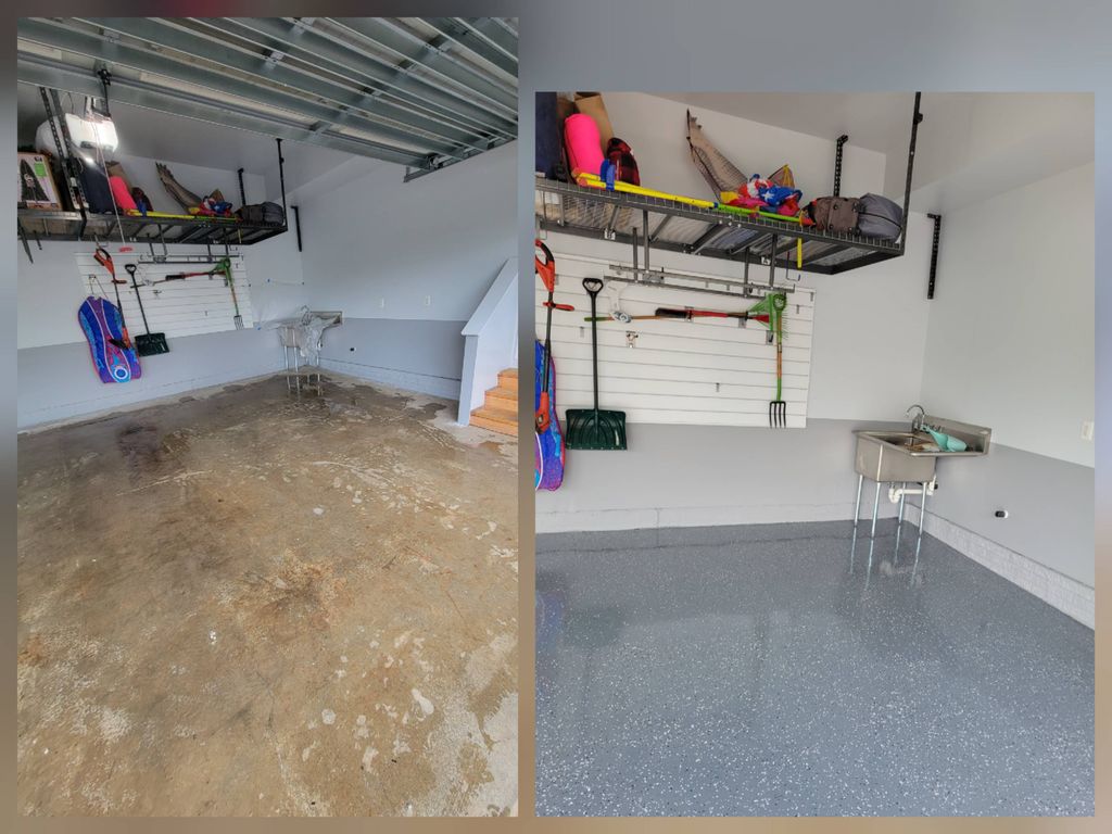 painting garage walls and floor👍