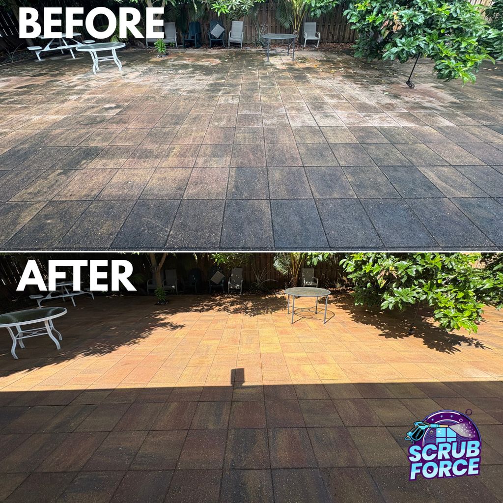 A big transformation on this patio #ScrubForce 