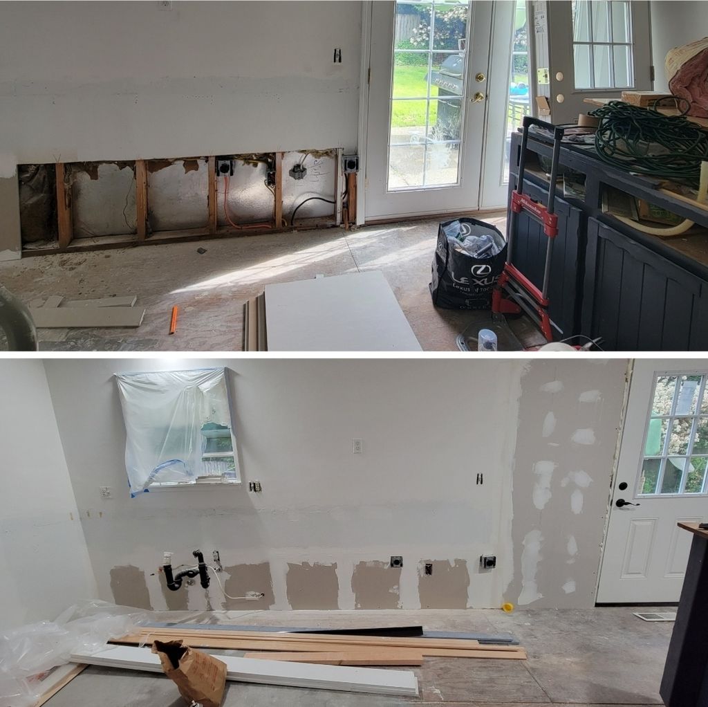 Sheet rock, texture & paint