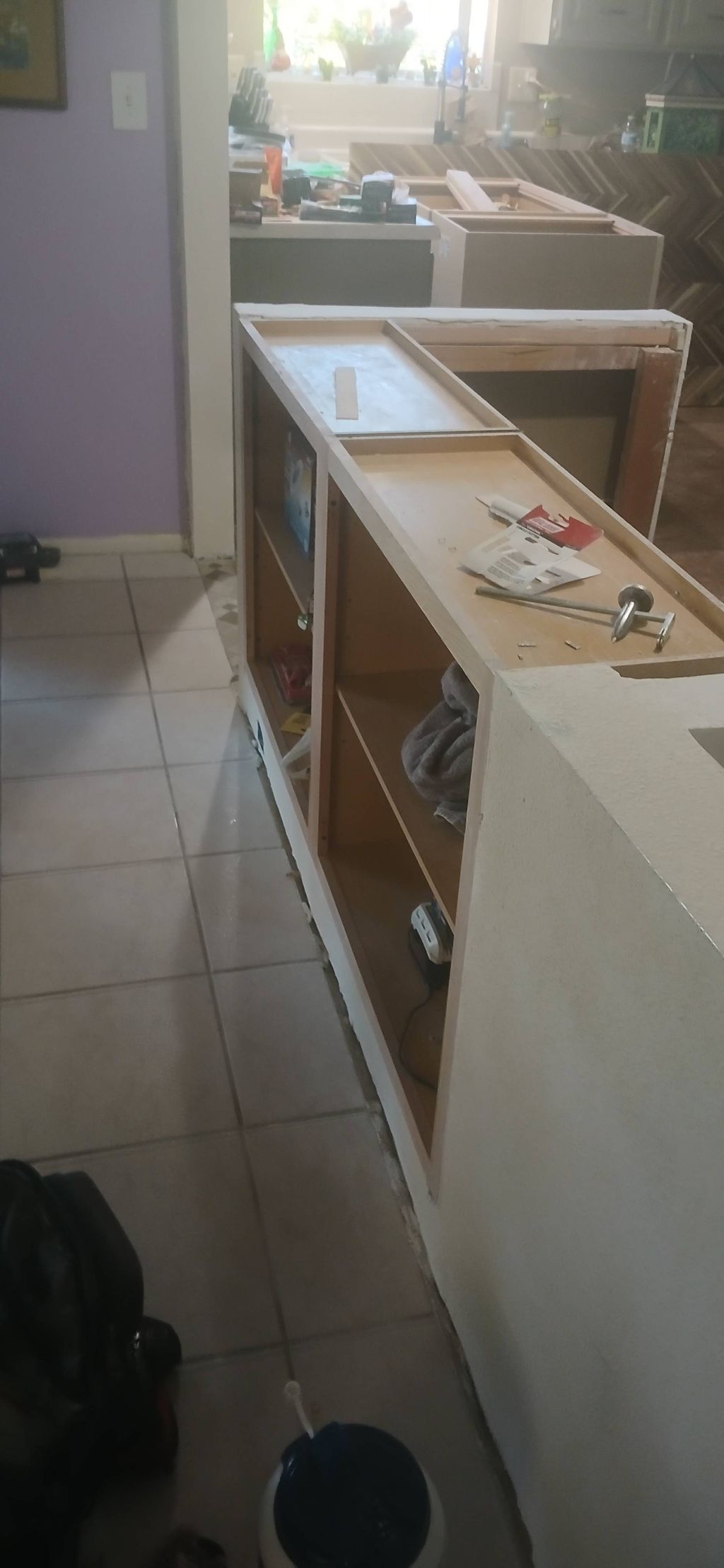 almost finished repair of customers closet removal