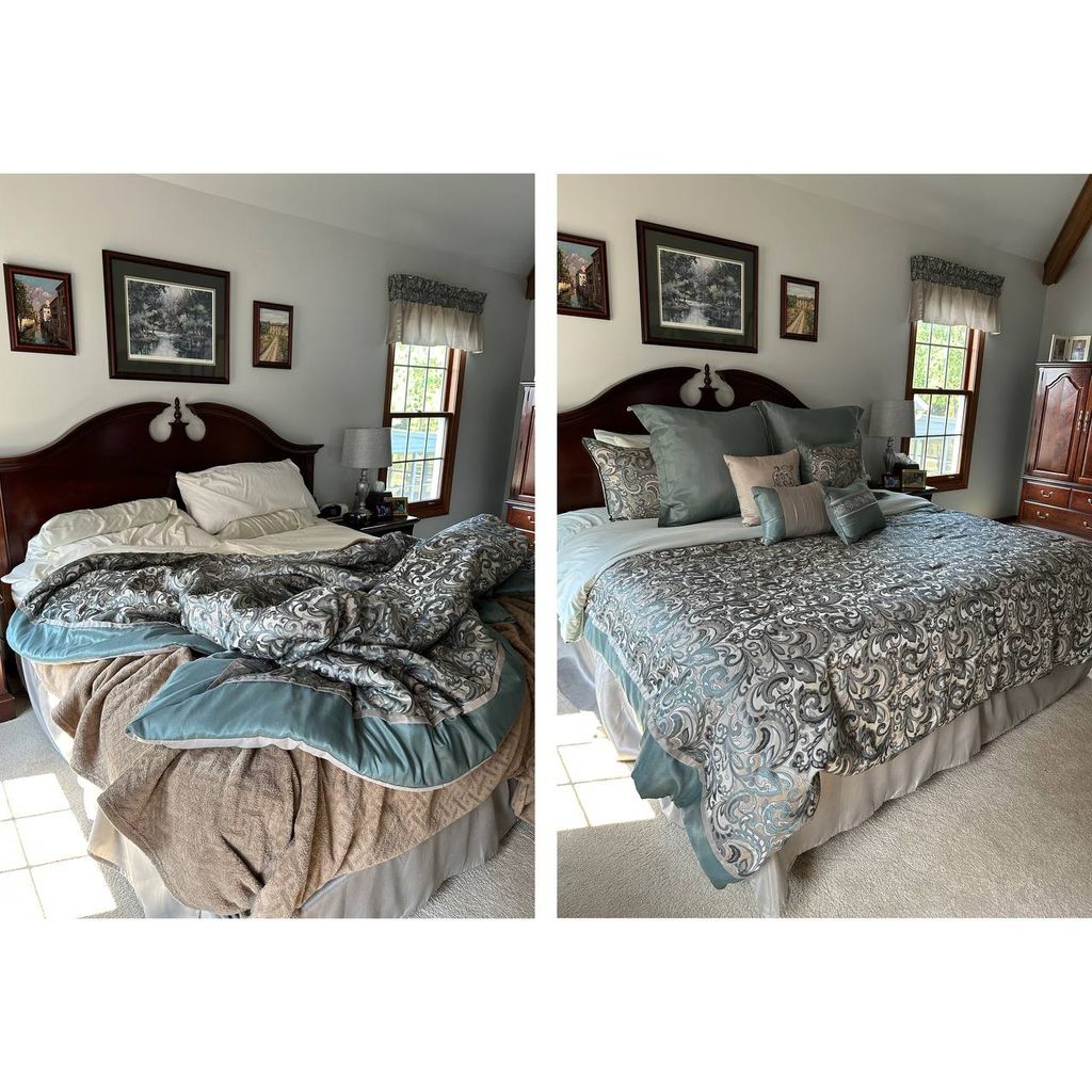 Bedroom transformation – fresh and cozy result.