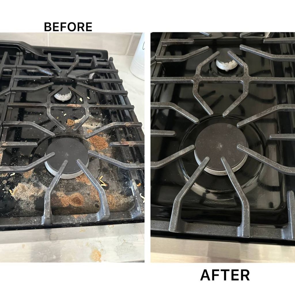 Stove top degreased – heavy build-up removed.