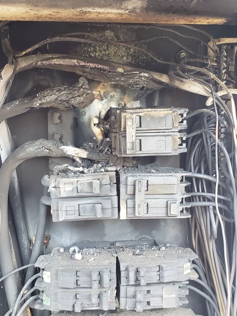 Before pictures of an overloaded electrical system