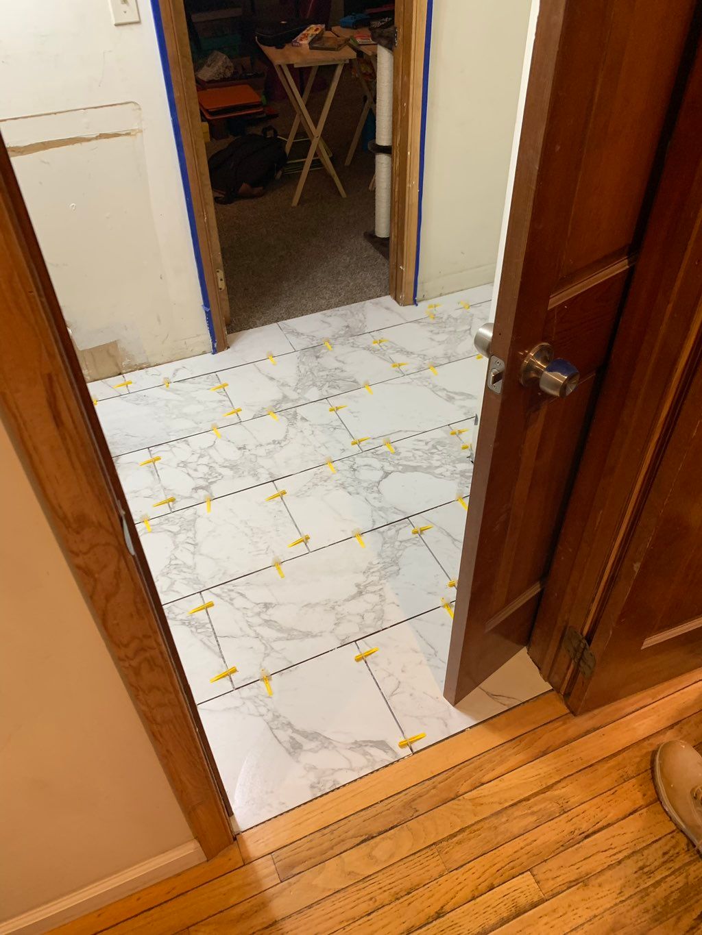 Start of job. Tile done ready to grout ! 