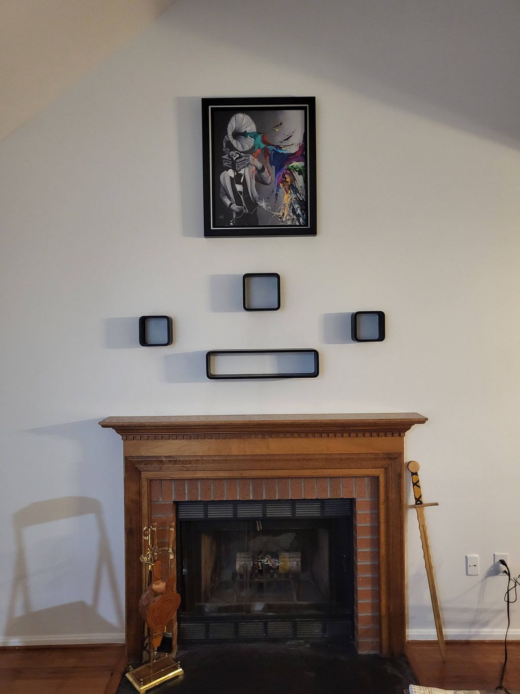 Artwork and Shadow box hanging