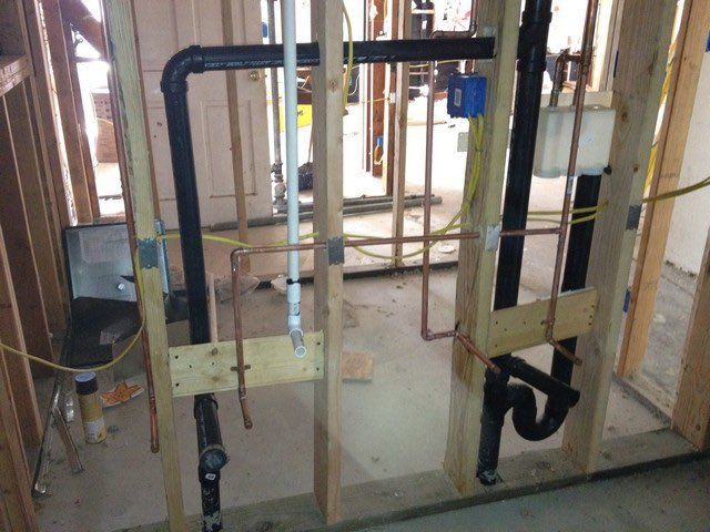 Abs drain for aw and two lavatories copper pipe fo