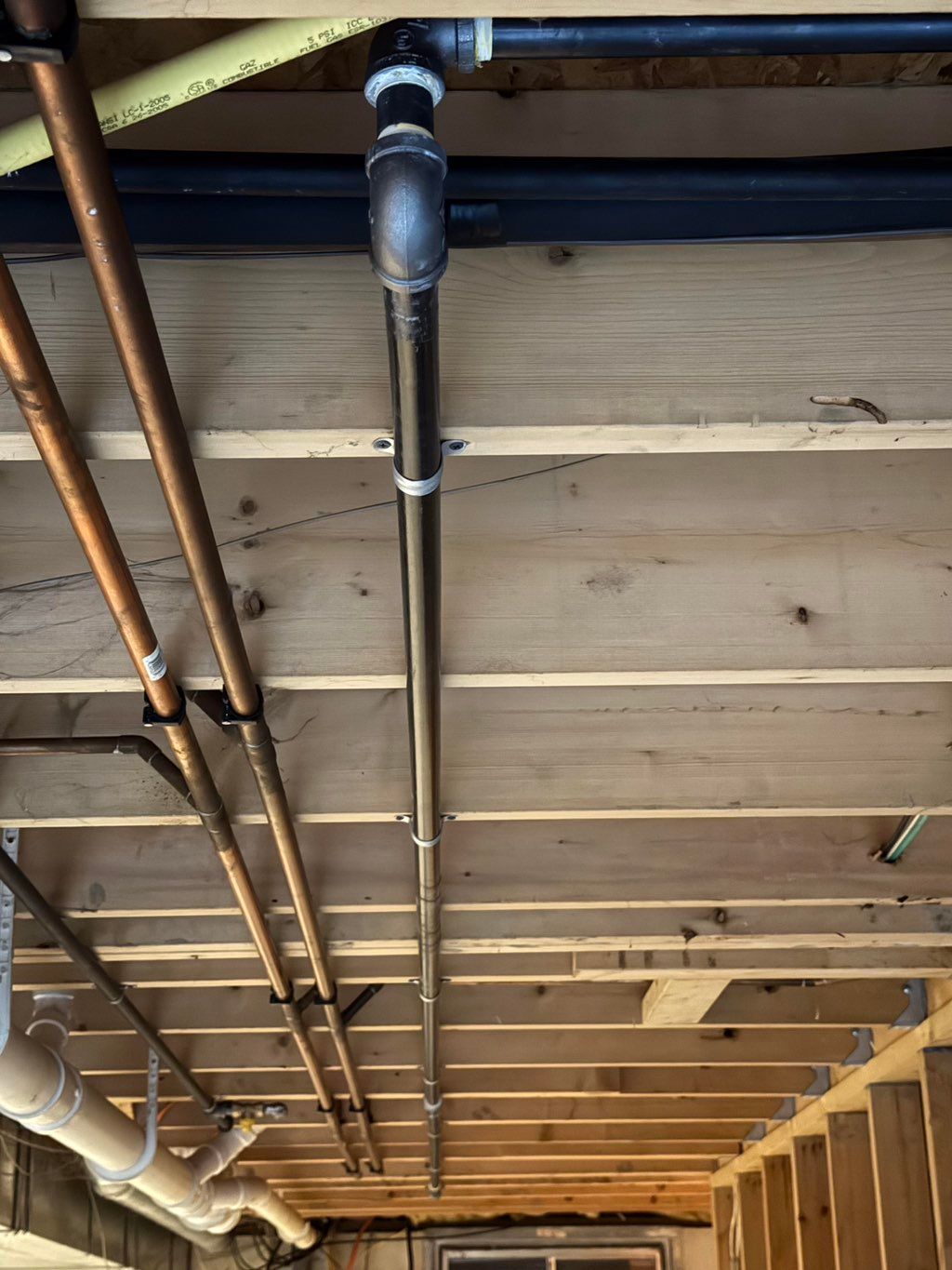 New gas line in garage.