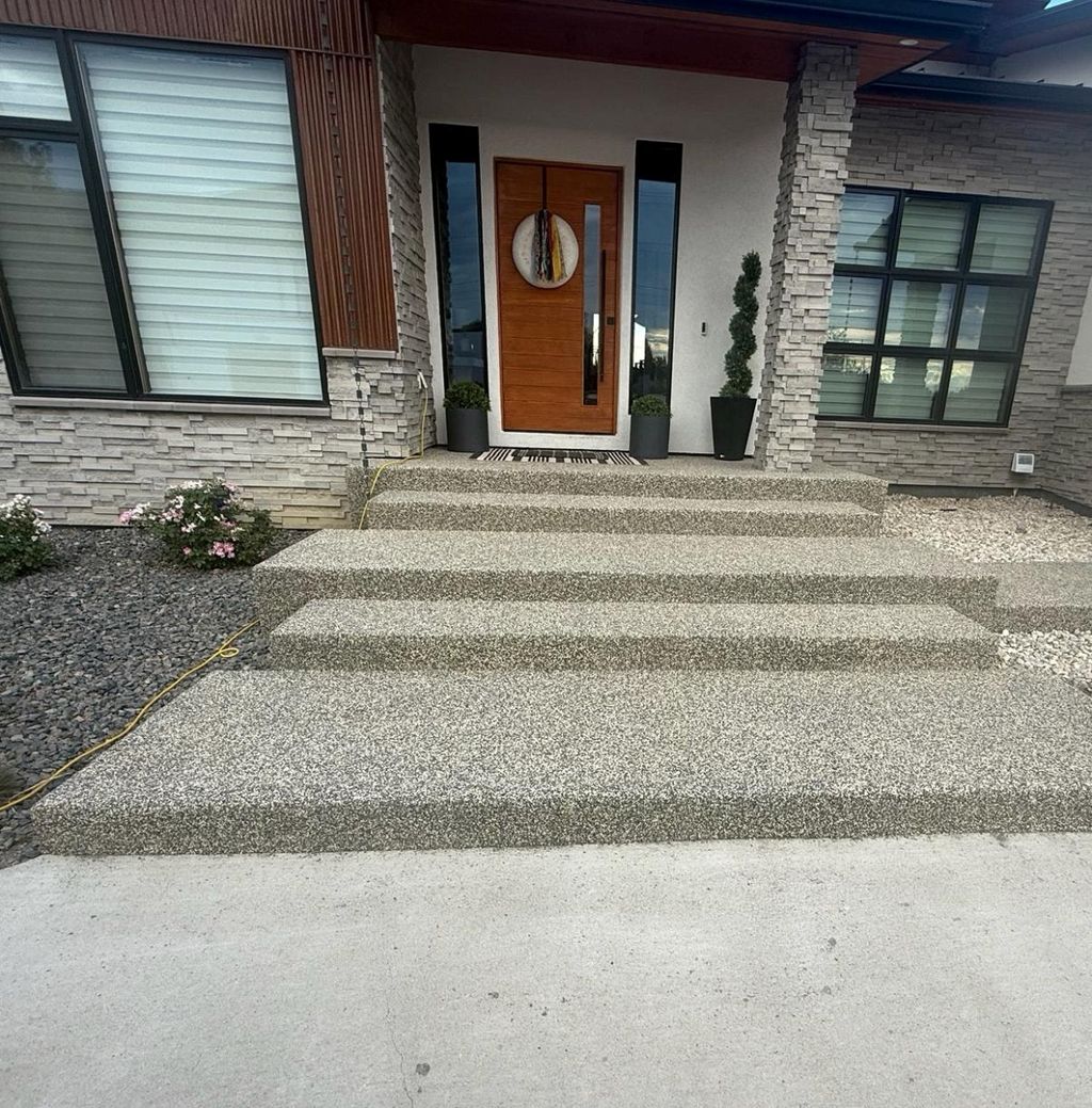 We resurfaced these concrete stairs with a resin b