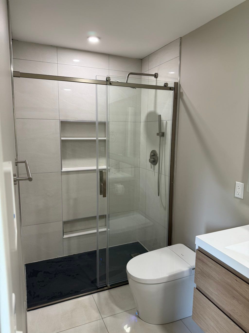 heated floors, bidet , walk in shower
