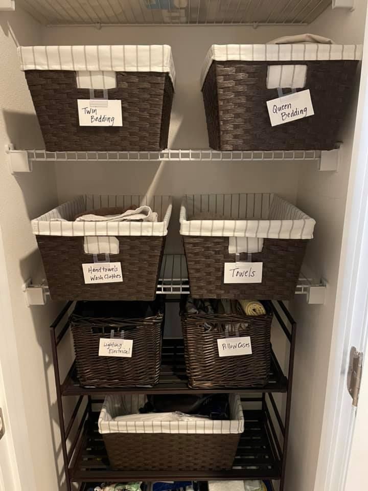 Linen closet organization