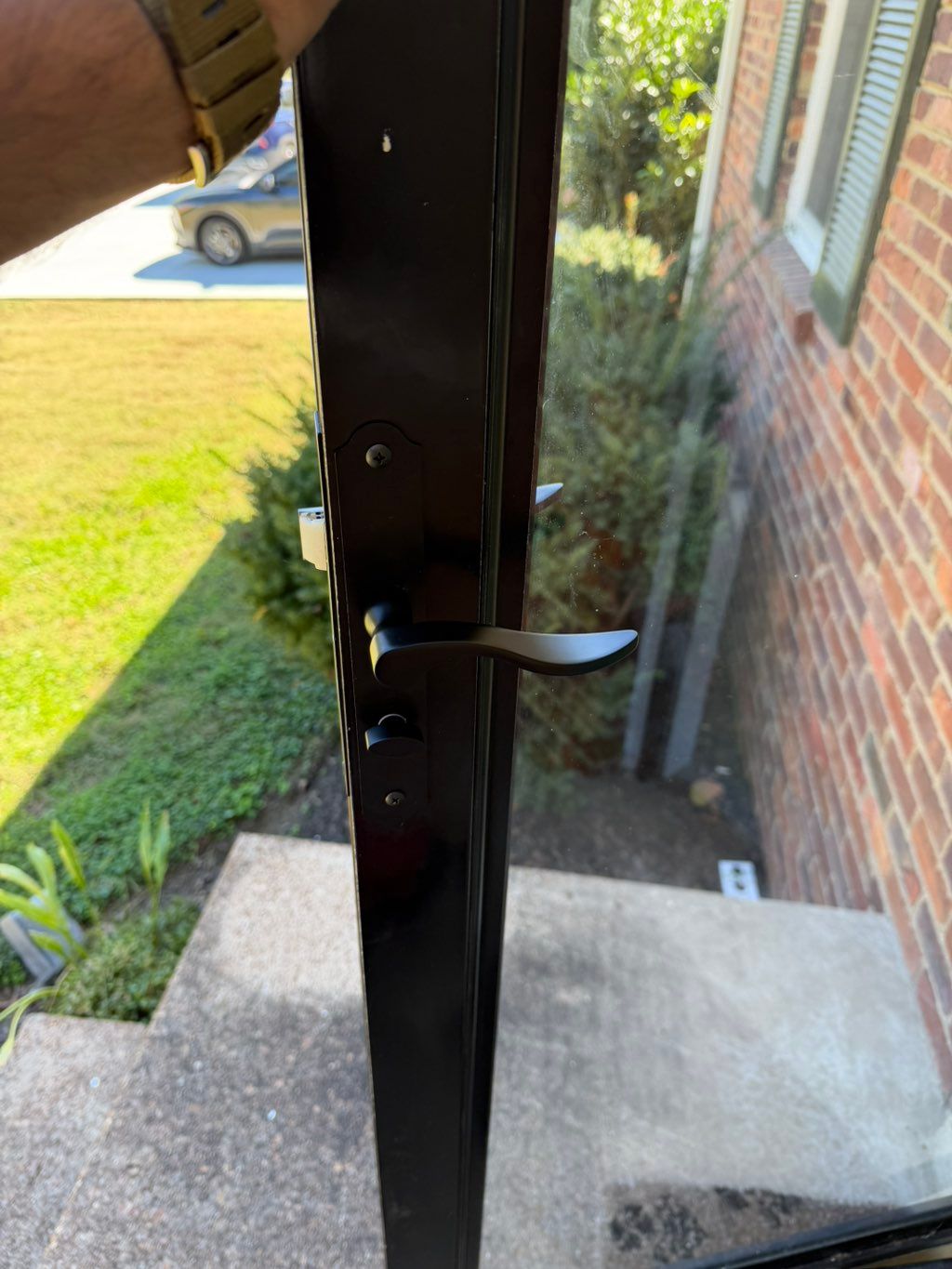 New storm door lock