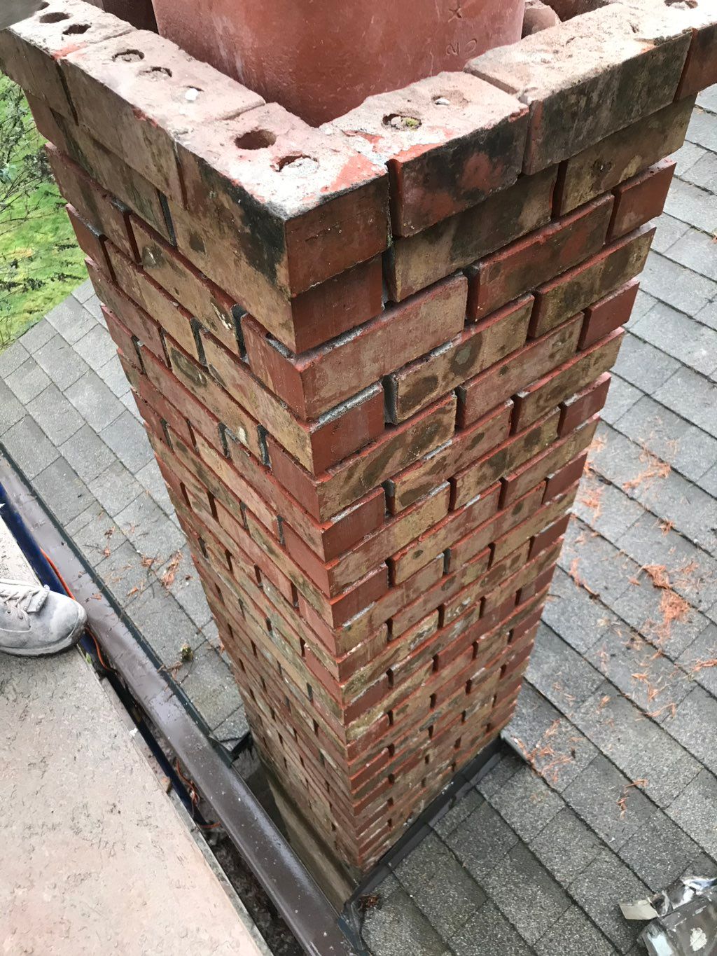 Tuck pointed, pre fill.