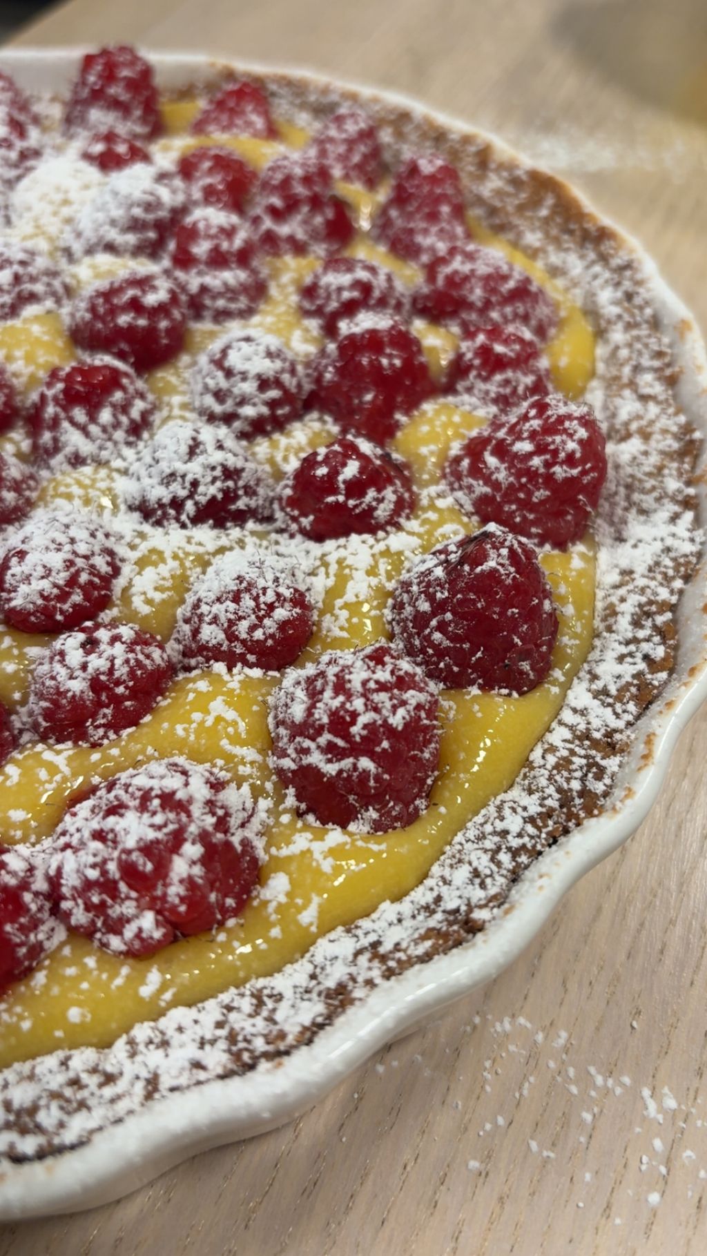 Lemon Curd Tart with fresh raspberries