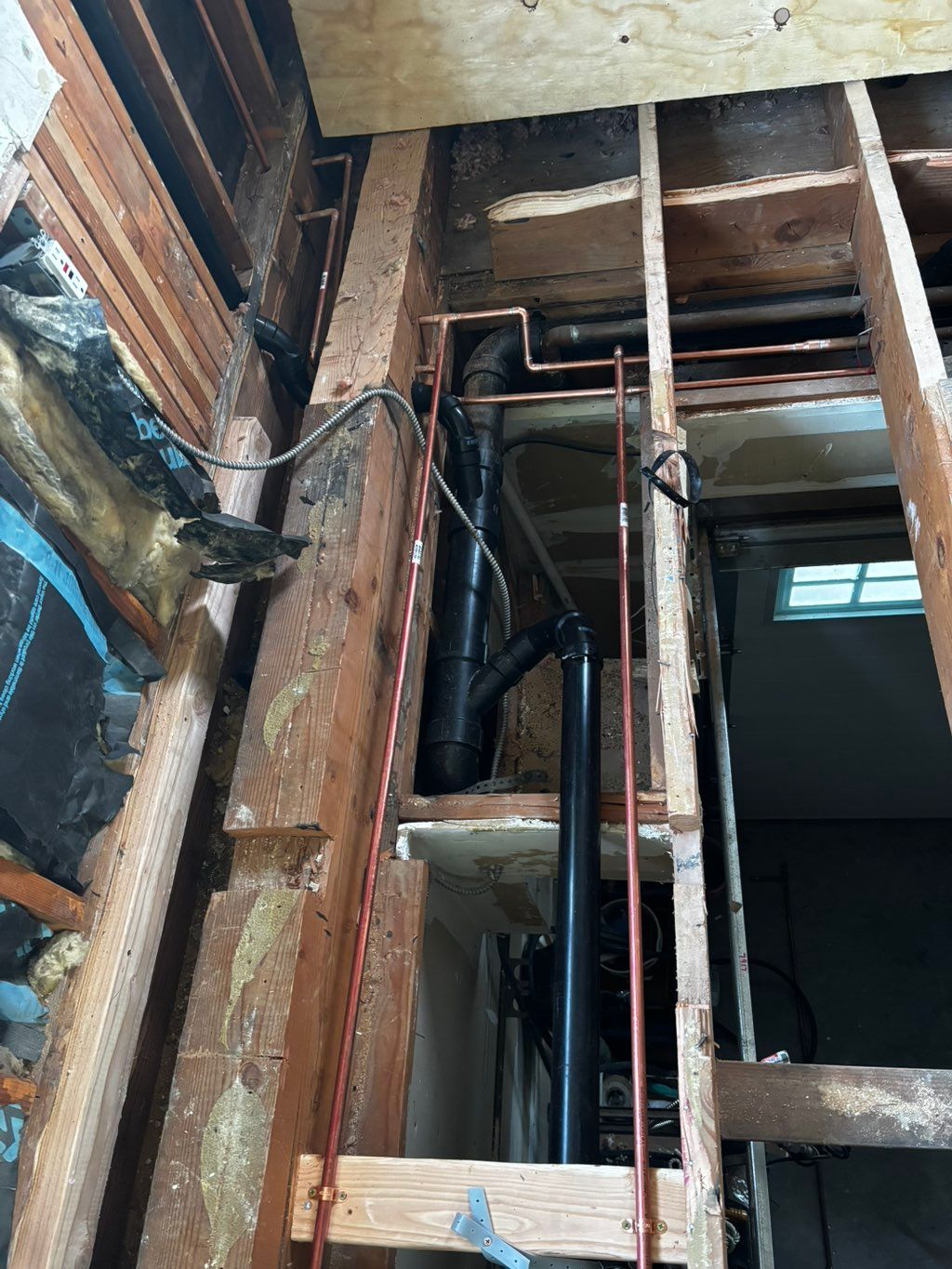 New sewer line added at second floor also new wate