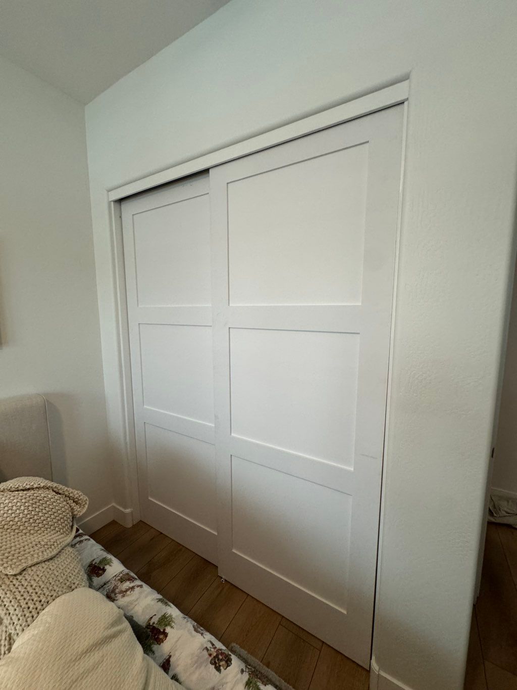 Installed closet doors