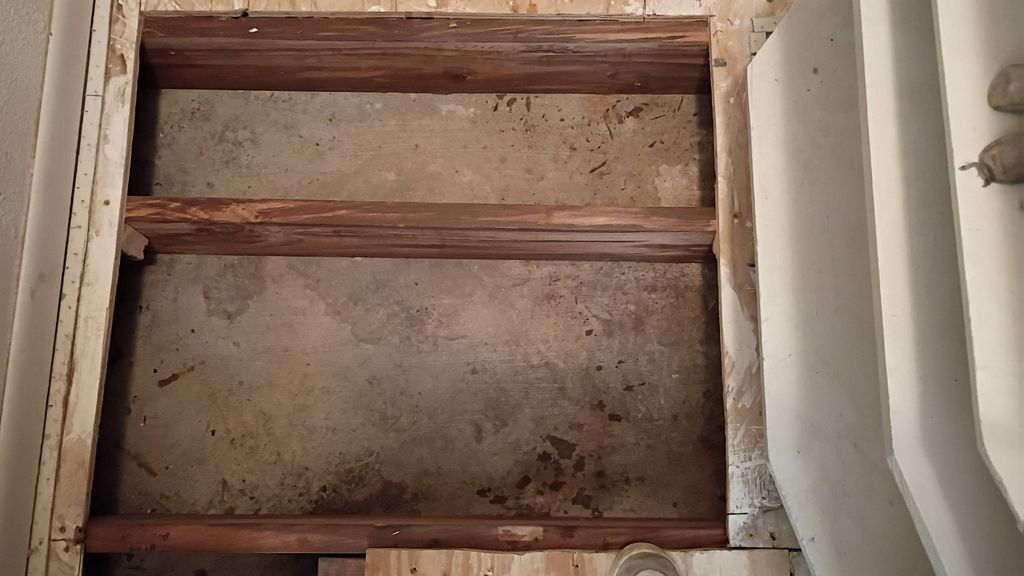 removed subfloor and installed 3 new floor joist