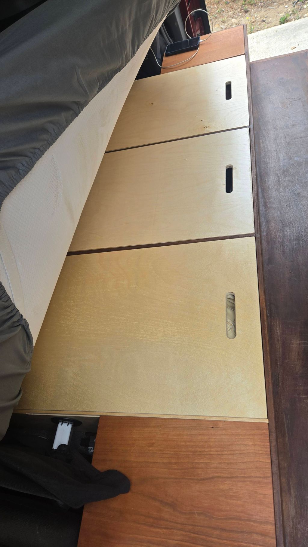 Storage space under the bed