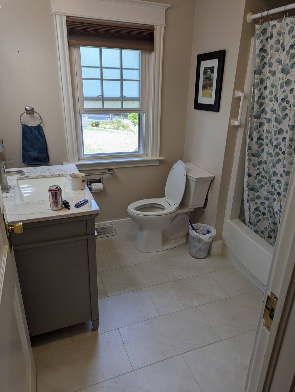 Bathroom upgrades. LVP, Vanity and Toilet.
