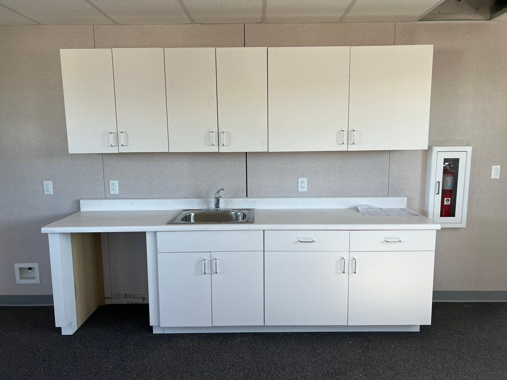 18 total linear feet of cabinets and countertop in