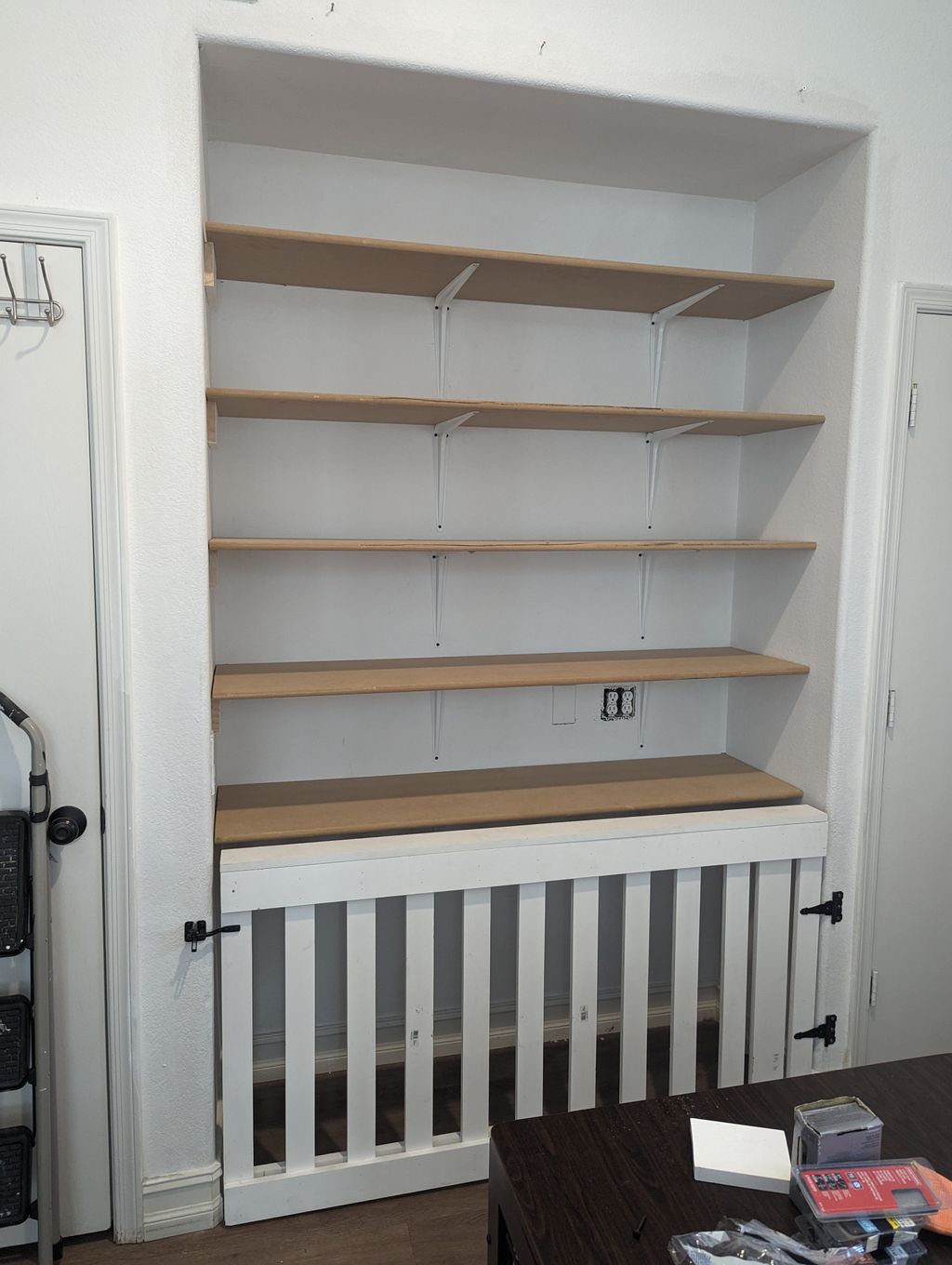 Shelf storage and Doggy Gate Installed