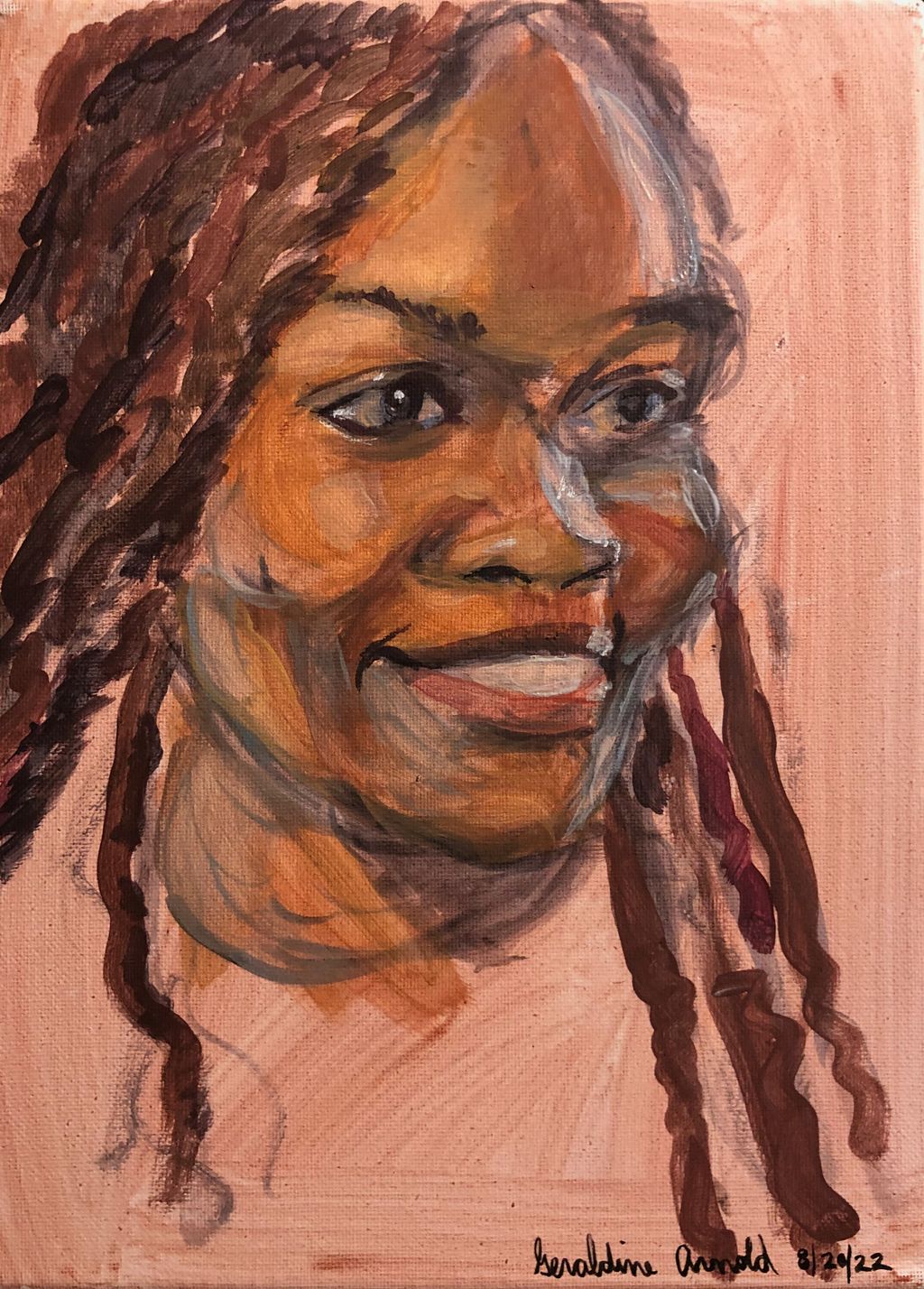 This is from party. Acrylic on canvas. About 1 hou