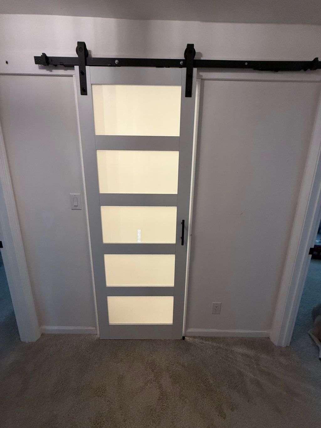 Old door removed and barn door installed