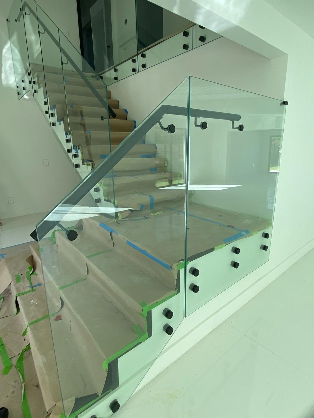 Metal and glass railings
