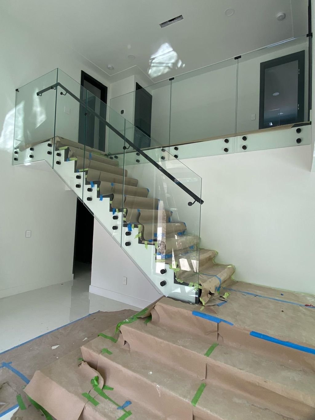 Metal and glass railings