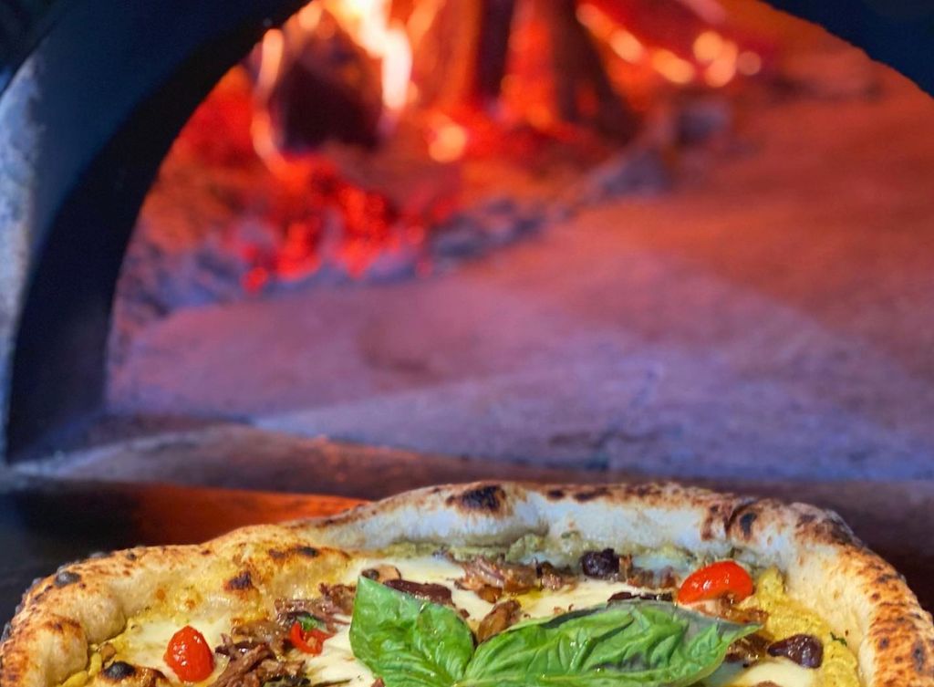 Wood-fired oven pizza