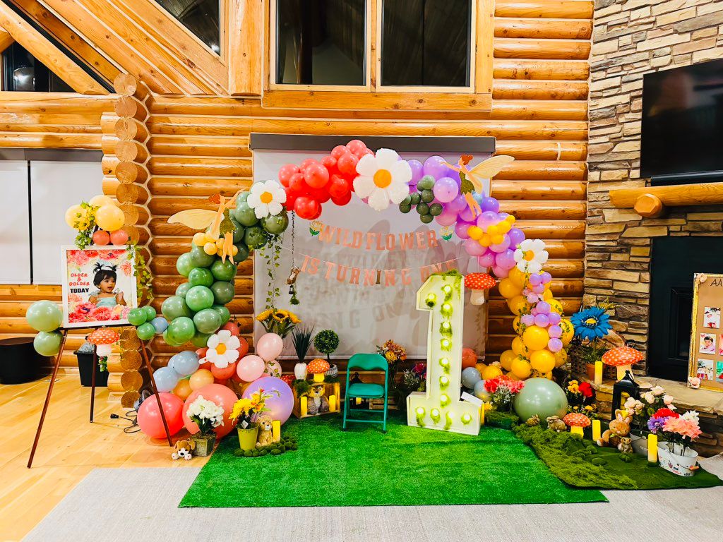 Wildflower theme birthday decor 