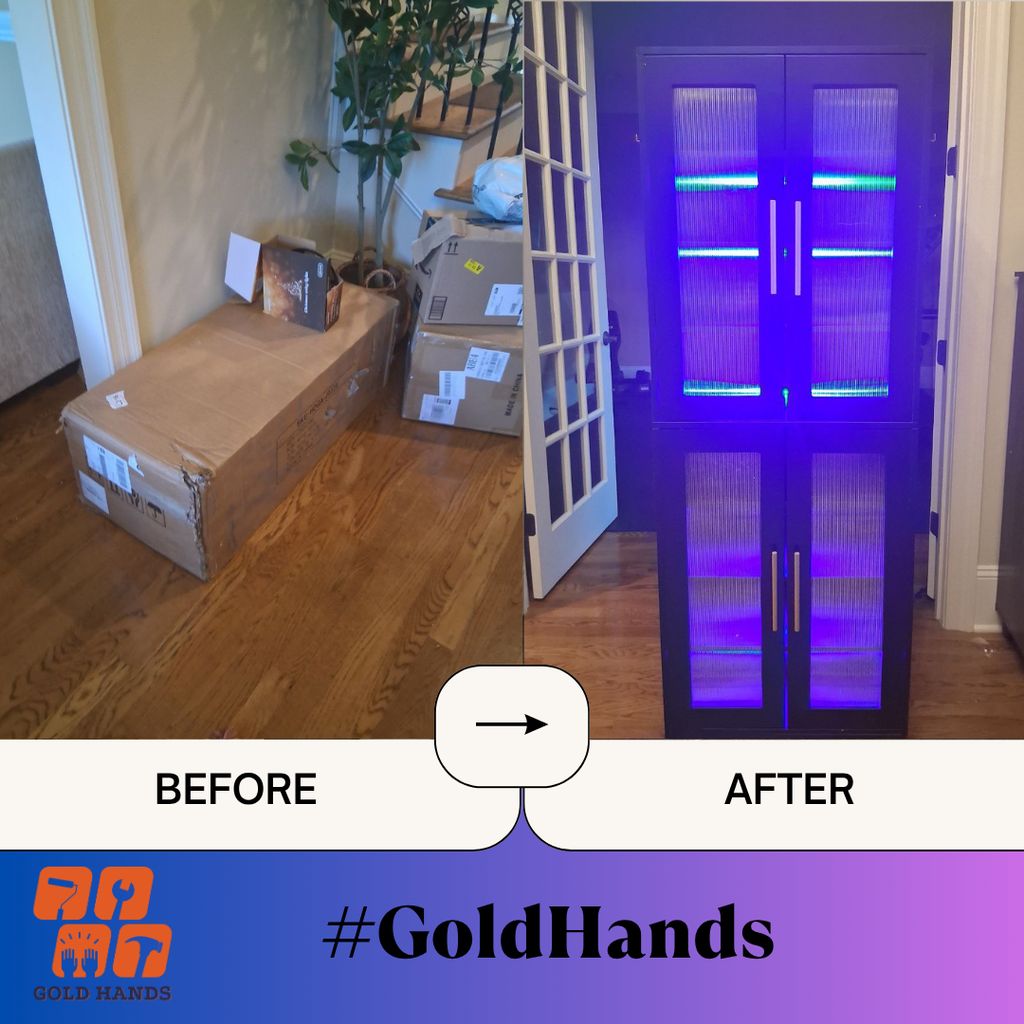 Cabinet Assembly & LED Lighting Installation – Fun