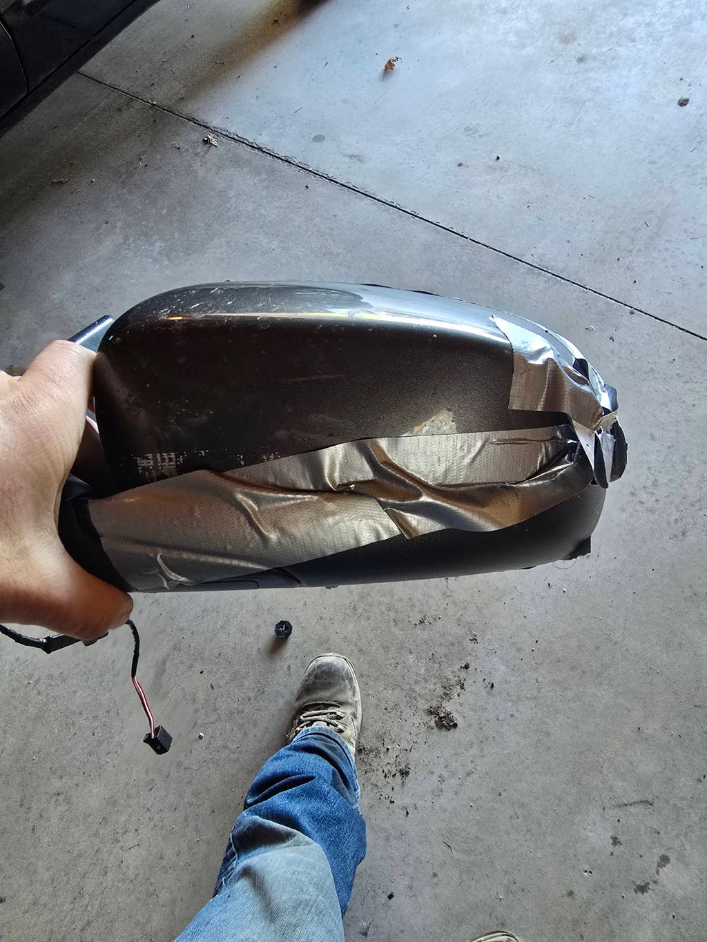 customer bumped a garage, ordered in a color & opt