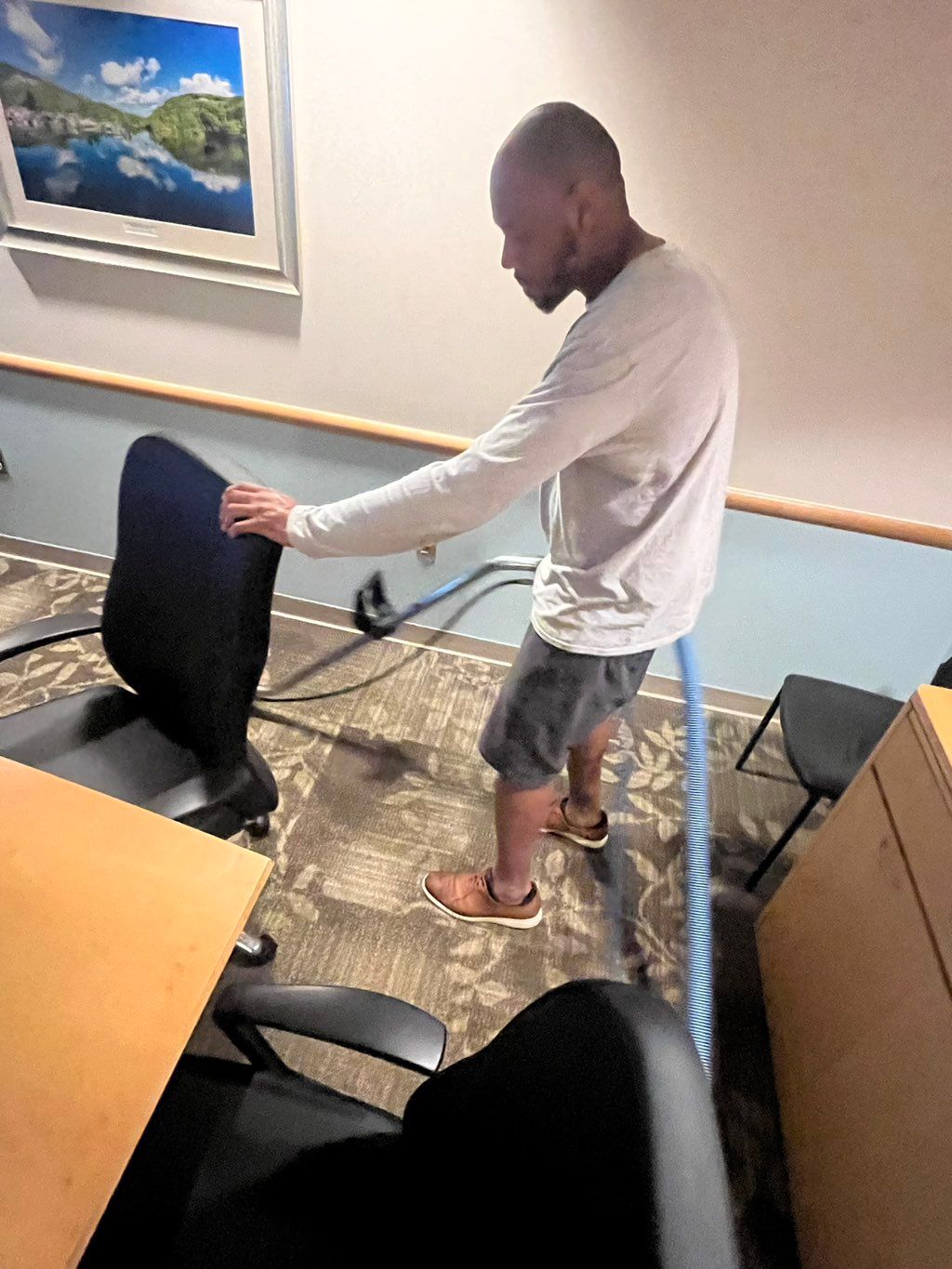 Cleaning at Novant health care. 