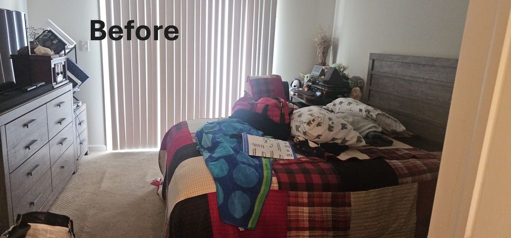 bedroom before cleaning