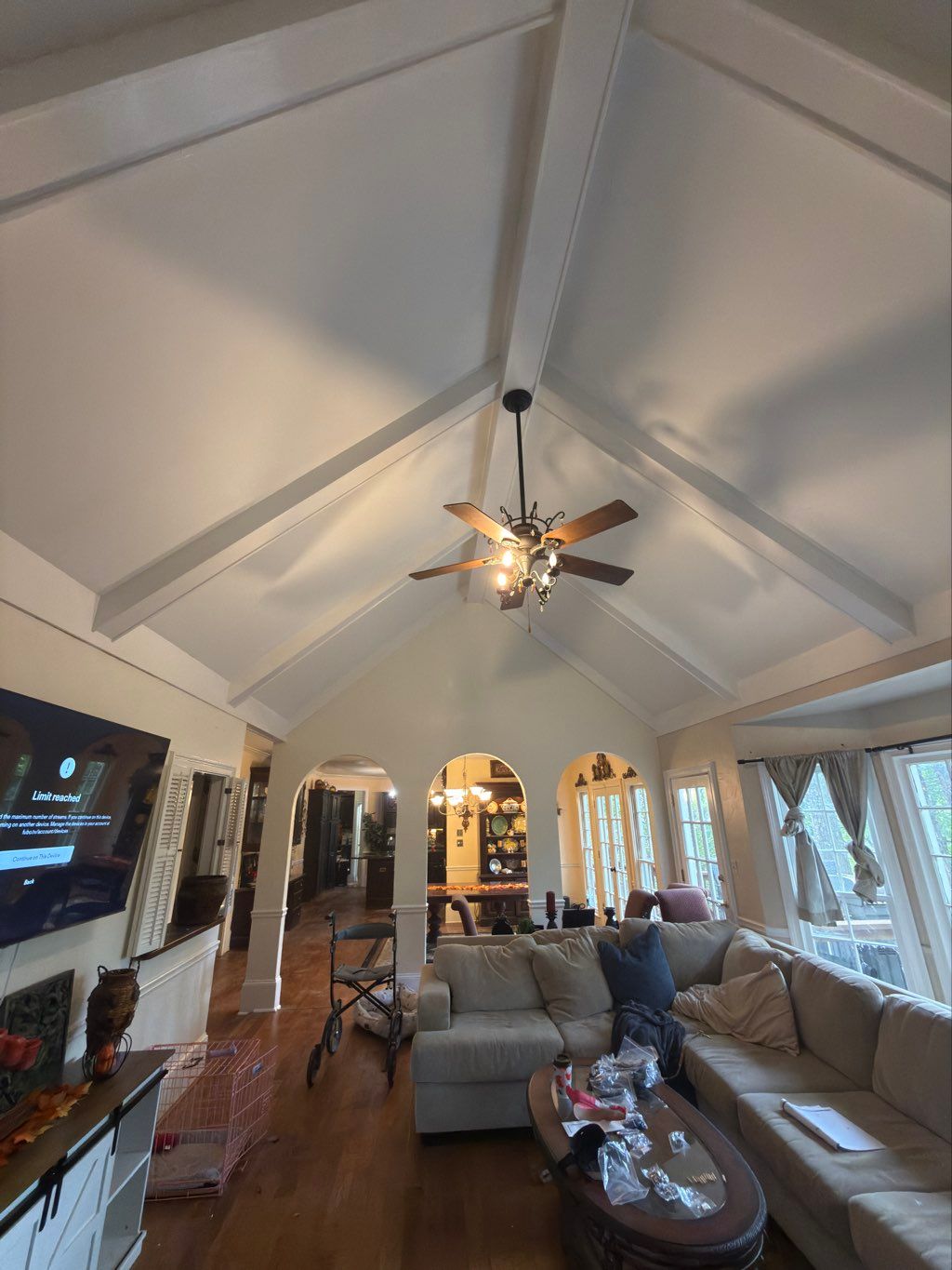 color change on the walls and ceiling and all trim