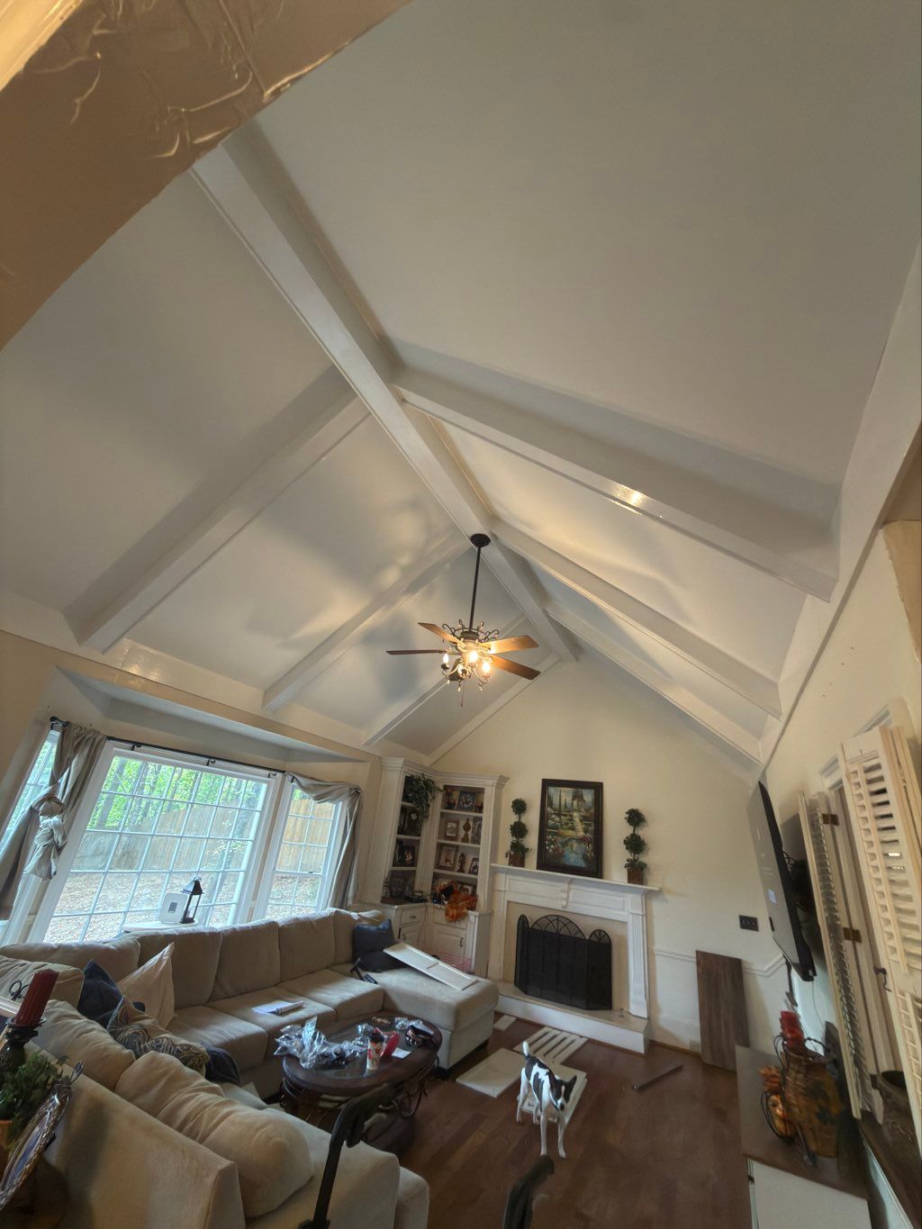 color change on the walls and ceiling and all trim