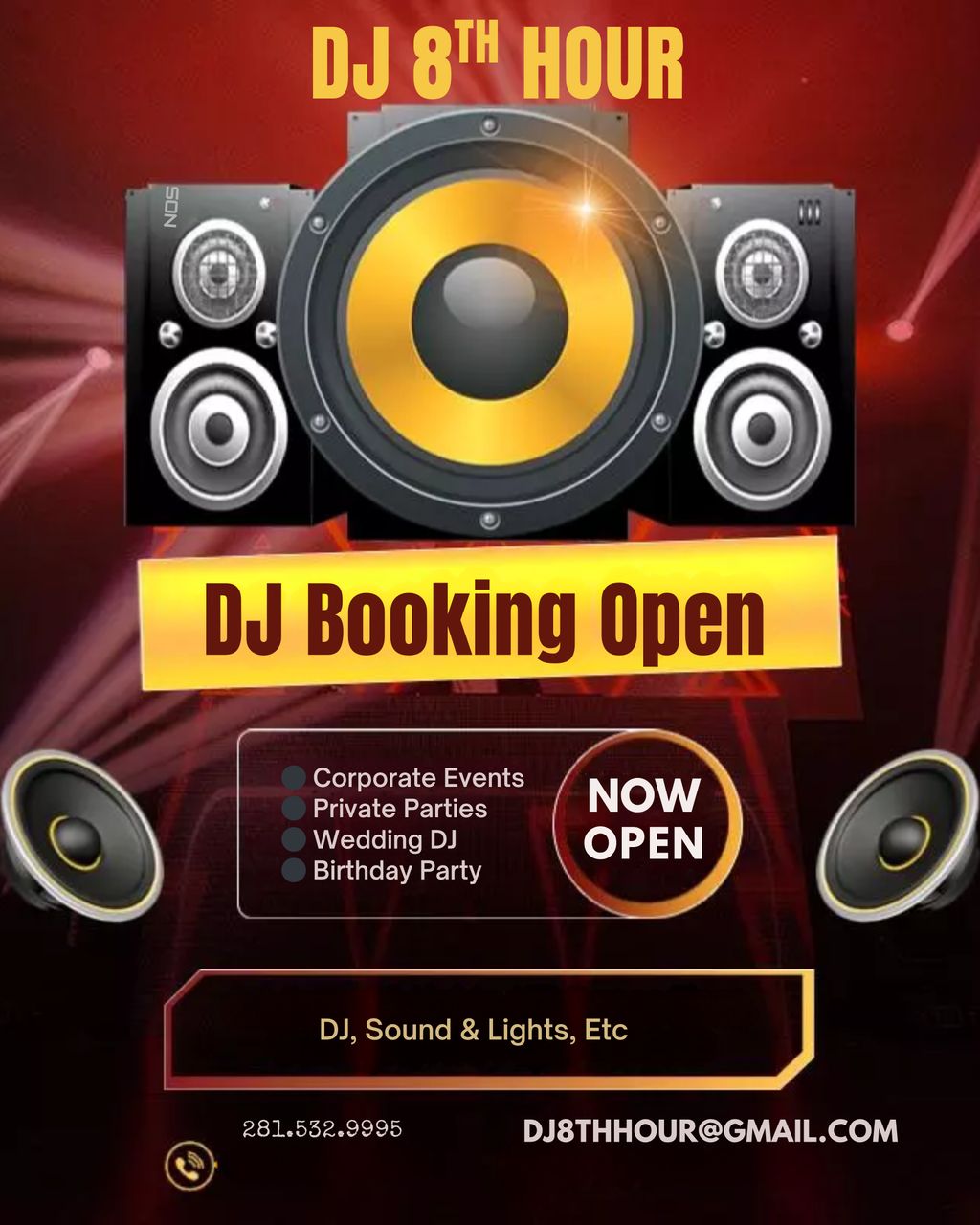 Corporate events, parties, weddings, etc