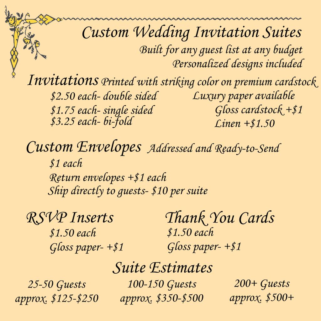 Custom invitation suites for any event