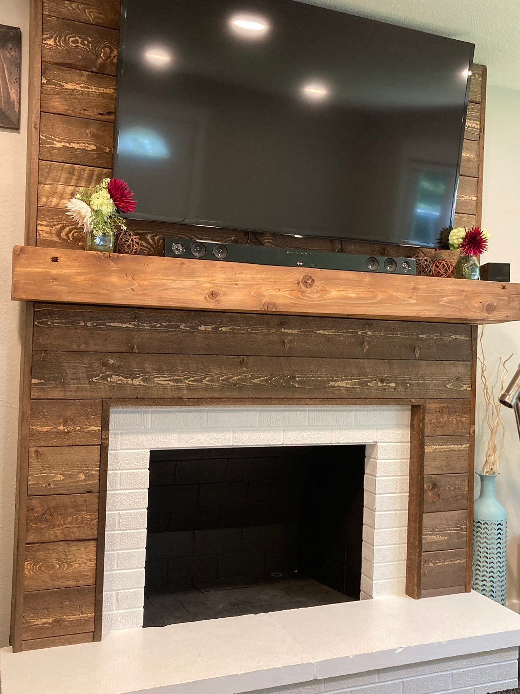 Built this fireplace surround, made the mantle, in