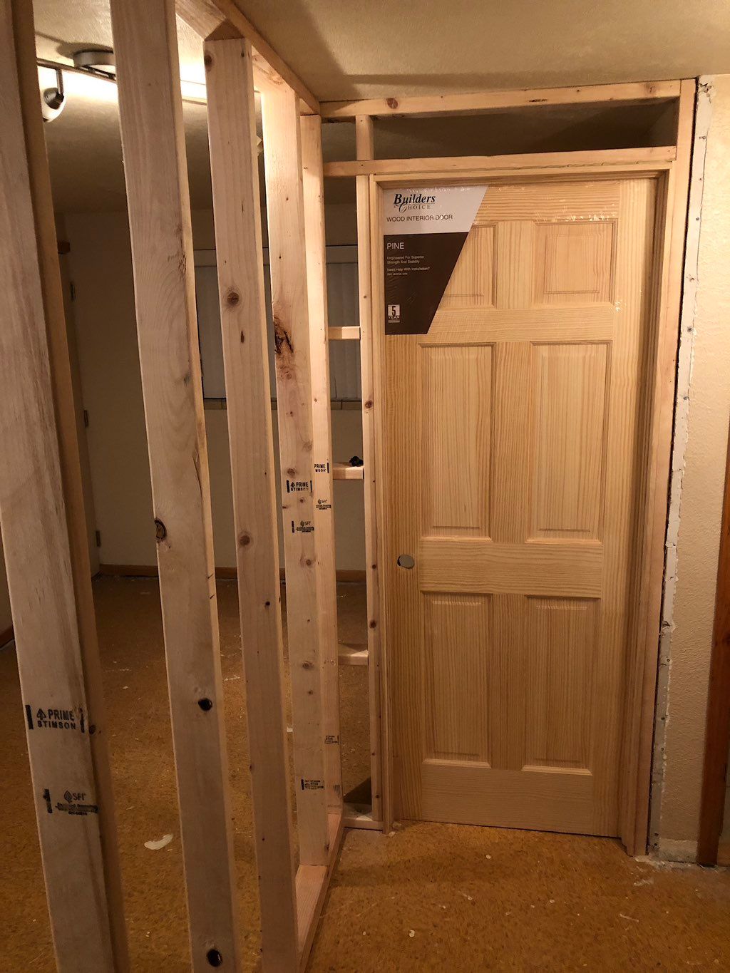 Framing bedroom wall and hanging doors 