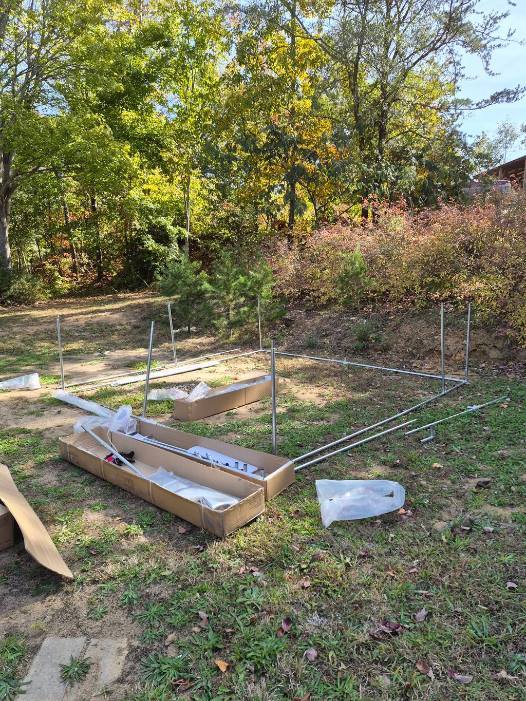 dog fence assembly before